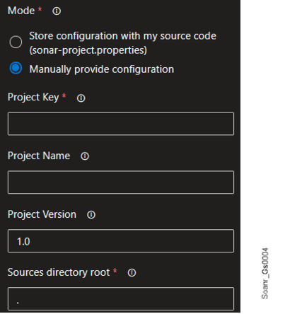 Select the Manually provide configuration mode