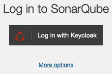 SonarQube login form with Keycloak login button