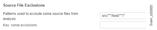 Enter the paterns used to include test files in the analysis